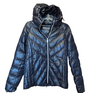 MICHAEL KORS PACKABLE DOWN FILL WOMEN’S SIZE M JACKET WITH HOOD BLACK EXCELLENT